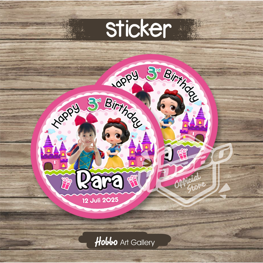 

6 cm - Stiker Ultah, sticker Ulang Tahun, Bento, Mika, Tumpeng, Nasi Box, Custom Karakter & Foto Anak - Perlengkapan Ultah - Hobbo