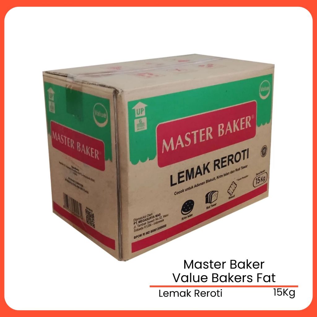

Master Baker Value Bakers Fat Lemak Reroti Mentega Putih 15Kg Kardus Box Karton Dus Margarine