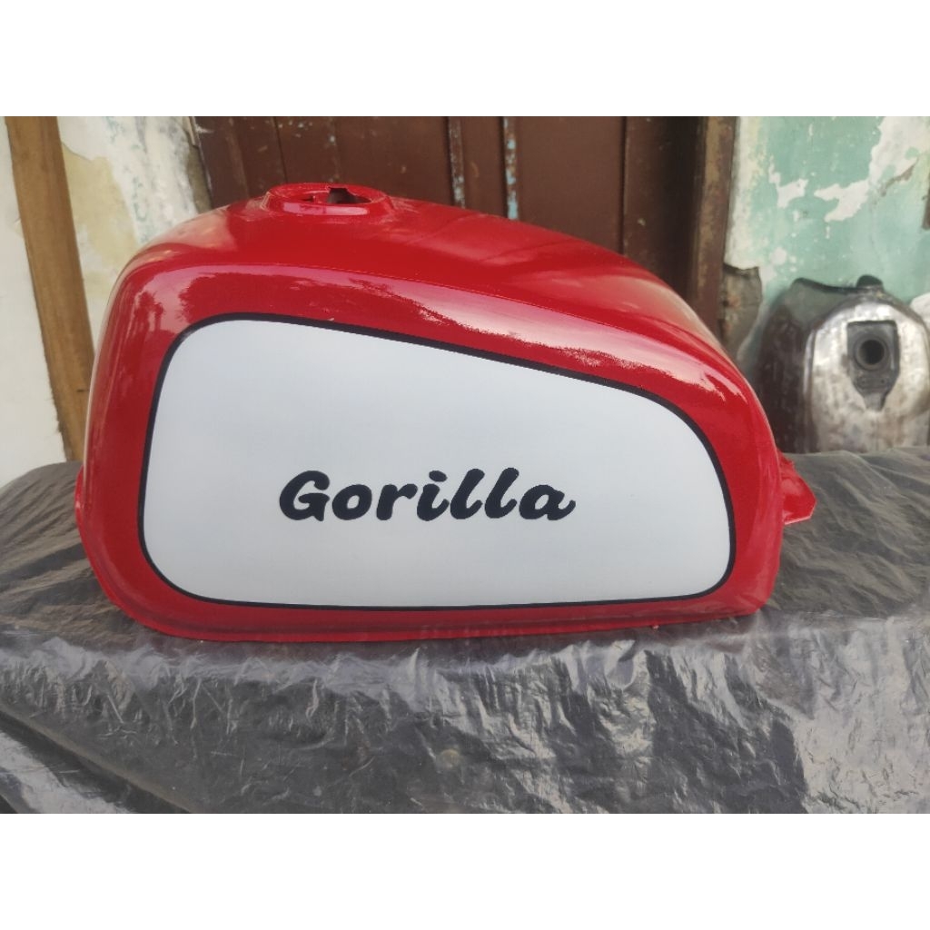tangki custom monkey tangki Honda Gorilla warna Merah tangki Honda gorilla bahan Galvanis