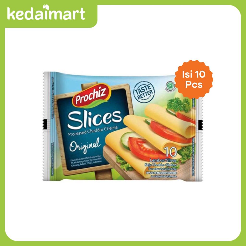 

Prochiz Keju Cheddar Slice Isi 10 Lembar x 10 Pcs - Keju Premium