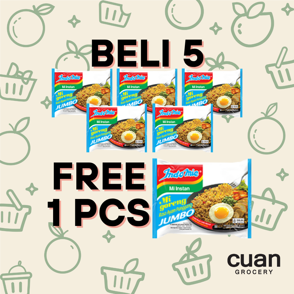 

PROMO!! Indomie Goreng Ayam Panggang JUMBO (Beli 5, Free 1Pcs)