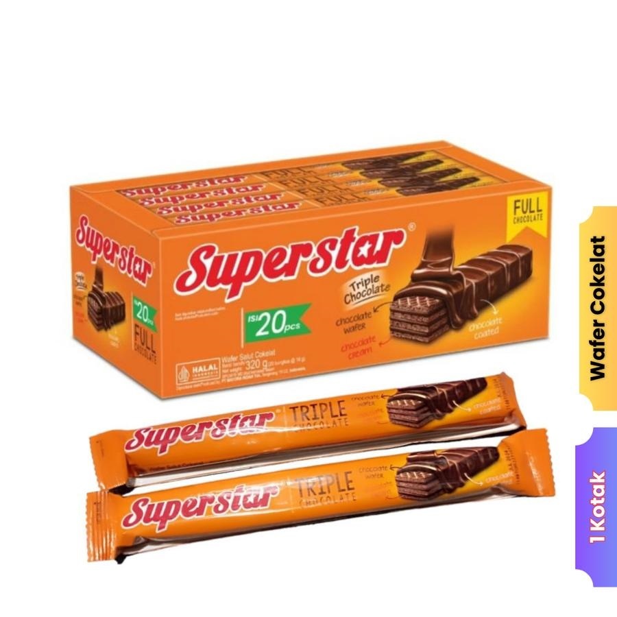 

Superstar Wafer Triple Chocolate isi 20 pcs (1 kotak)