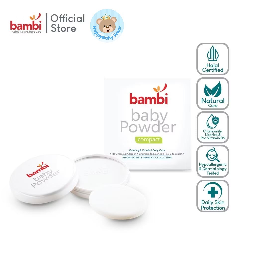 BAMBI Compact Powder 40gr | Bedak Bambi Bayi Baby Padat