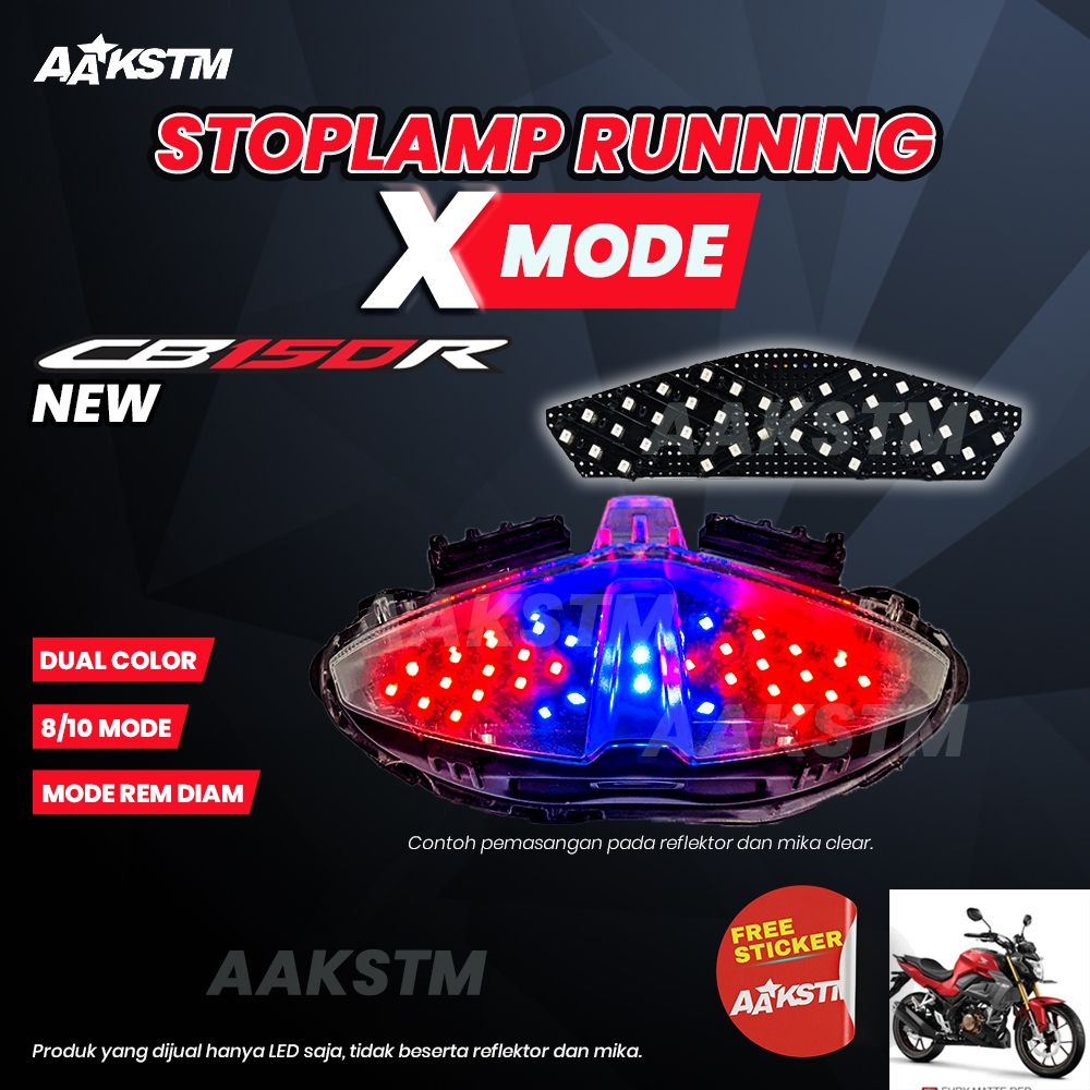 Lampu Rem Running X Mode Cb 150 R New LED 8 10 Mode Running Lampu Belakang Modifikasi Motor