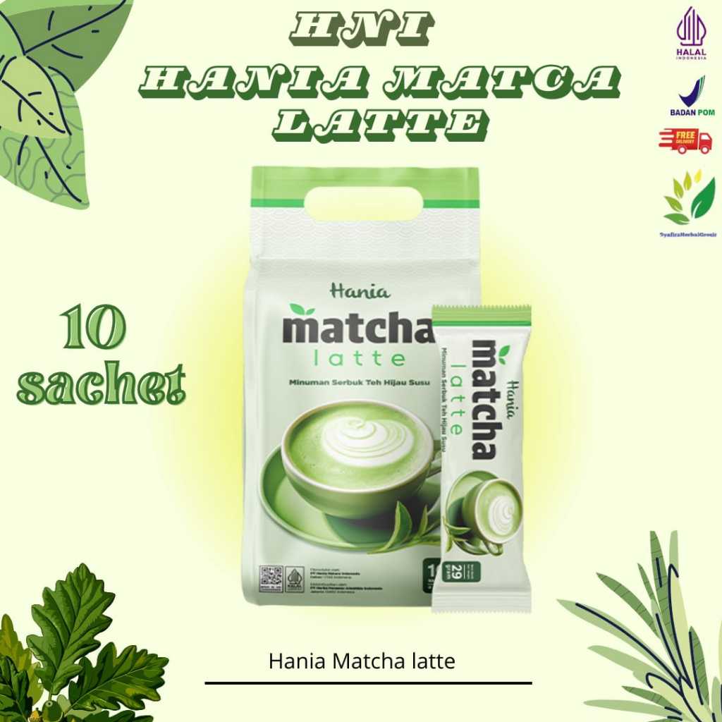 

HNI HANIA MATCHA LATTE Minuman Serbuk Rasa Teh Hijau Susu Isi 10 sachet