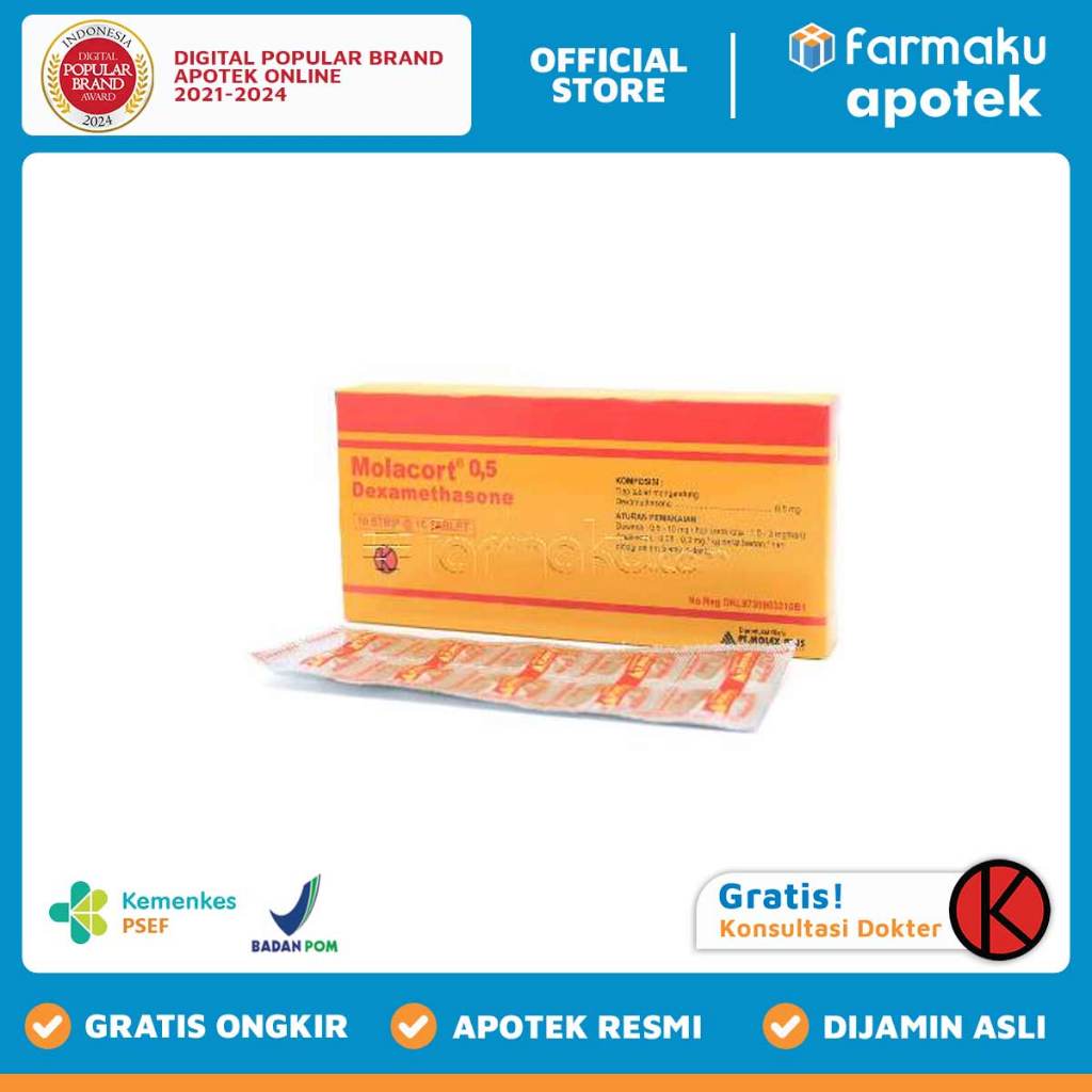 Molacort 0.5 mg Tablet Strip 10 tablet
   - ASB