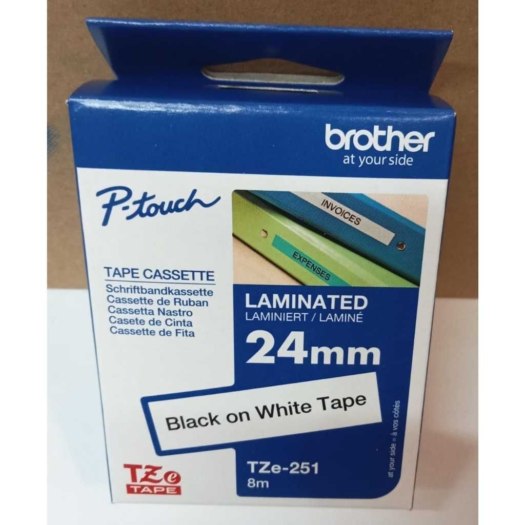 

Brother Label Tape Black On White 24mm TZe-251