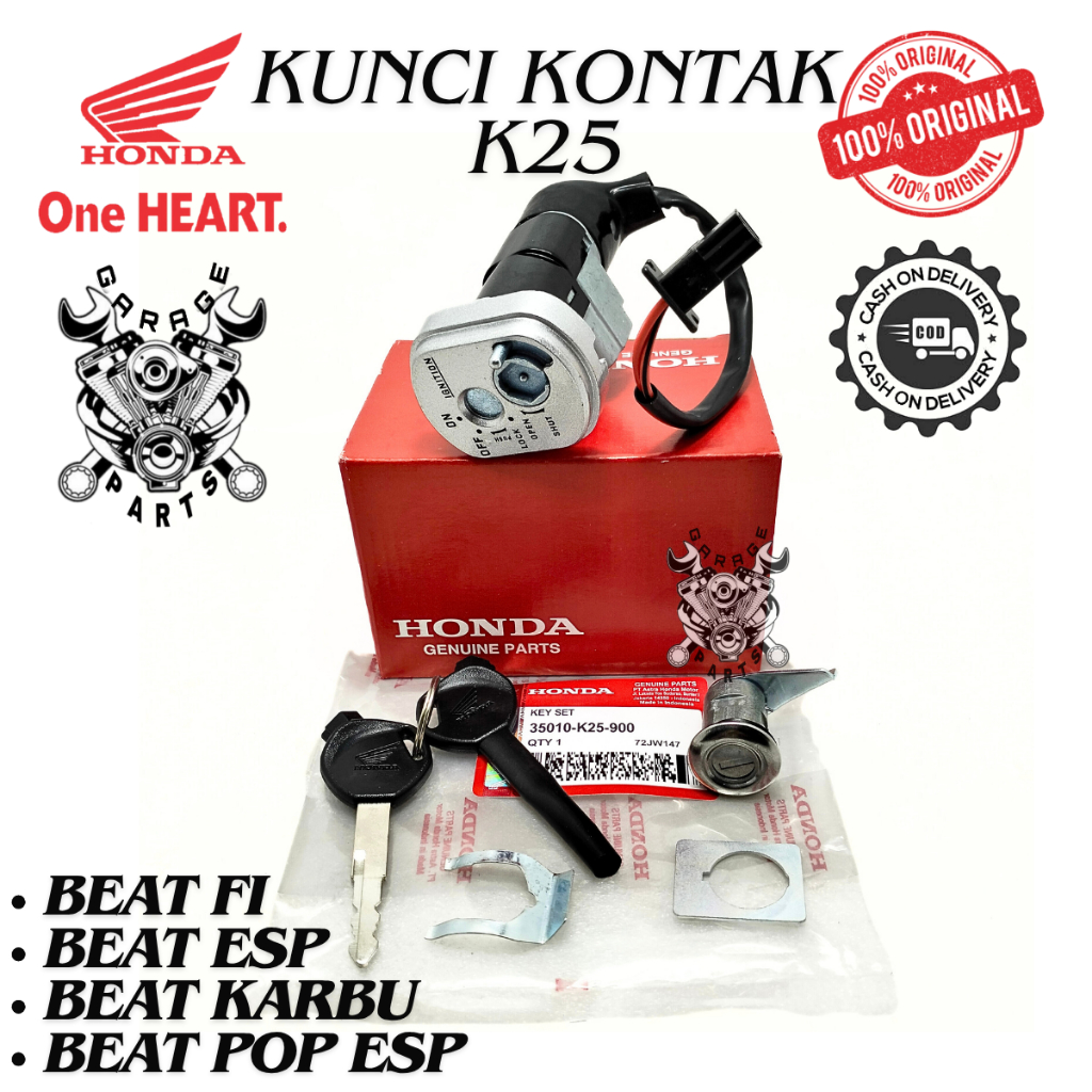 Kunci Kontak Set Beat Karbu Beat FI Pop ESP Honda K25 Keyset Kunci Motor Konci Kontak Motor Ori AHM