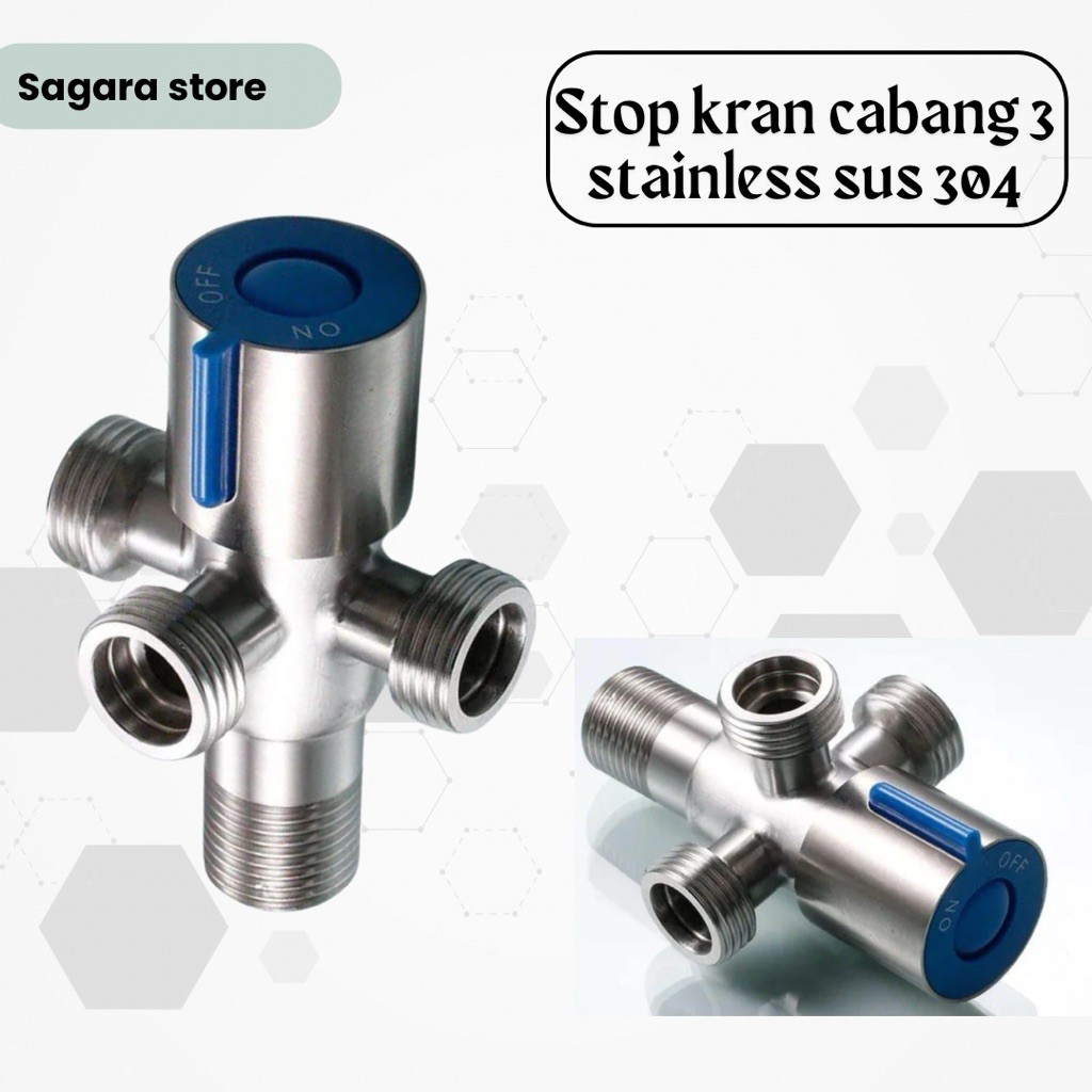 SGR - Stop Kran Cabang 3 Stop Kran Air Triple Stainless 304/stopkran 3 cabang