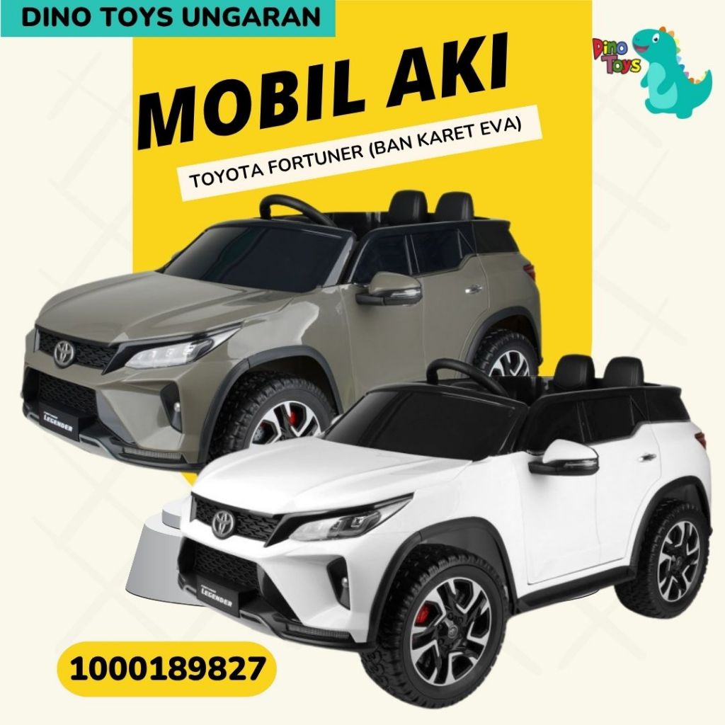 MOBIL AKI ANAK TOYOTA FORTUNER LEGENDER PMB M7588 B OFFICAL LICENSED BAN KARET EVA DINO TOYS UNGARAN