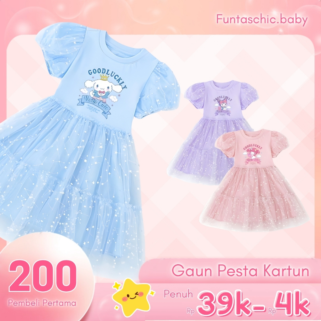 FUNTASCHIC.BABY 1-11 Tahun Dress Frozen Elsa Gaun Anak Perempuan Elsa Tanpa Lengan Frozen Anak