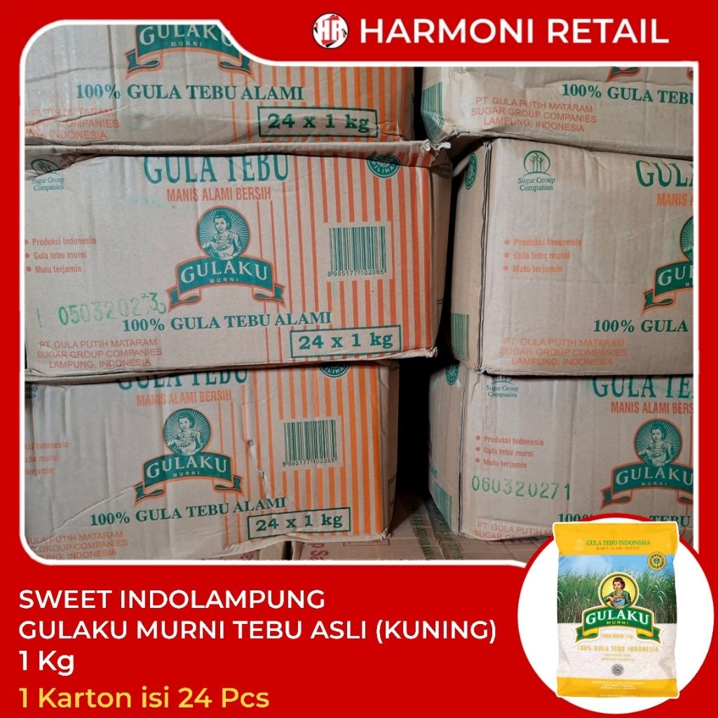 

Gulaku Kuning Gula Pasir Tebu Murni Berkualitas 1 Dus Karton isi 24 Pcs