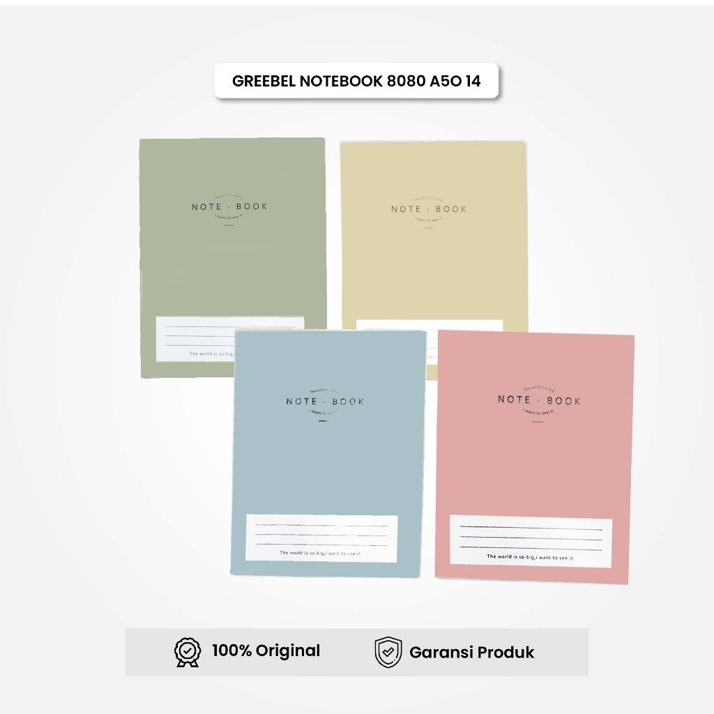 

GREEBEL NoteBook A5 Buku Diary Aesthetic / NoteBook 8080 A5O 14 / Buku Note Binder 80 Halaman / Buku Tulis Lucu Pastel / IStationery