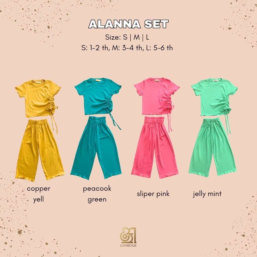 Setelan Kulot Anak 1-6tahun / Alanna Set / Setelan Rib Anak