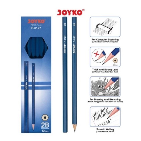

Pensil Joyko 2B P-8127 (1 pak isi 12 pcs)
