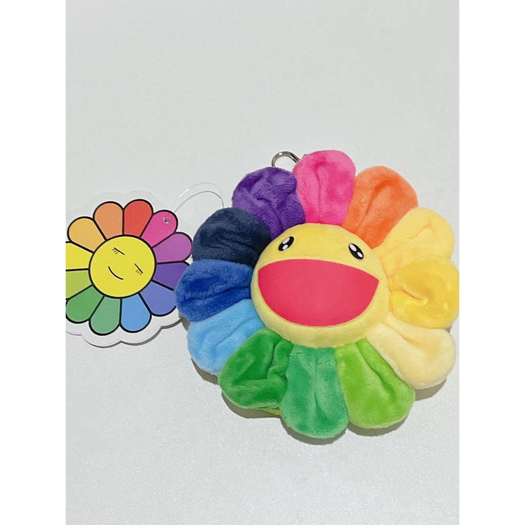 Preloved Takashi Murakami Flower Plush Pouch Bag Charm Keychain