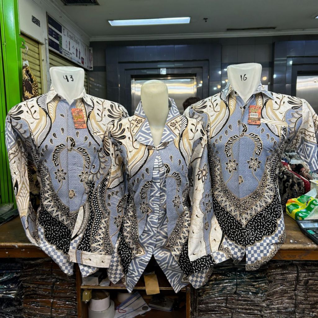 GTR Couple Batik Pria Wanita Batik Pasar Baru Bandung Tunik Wanita Sleting Depan Premium Katun