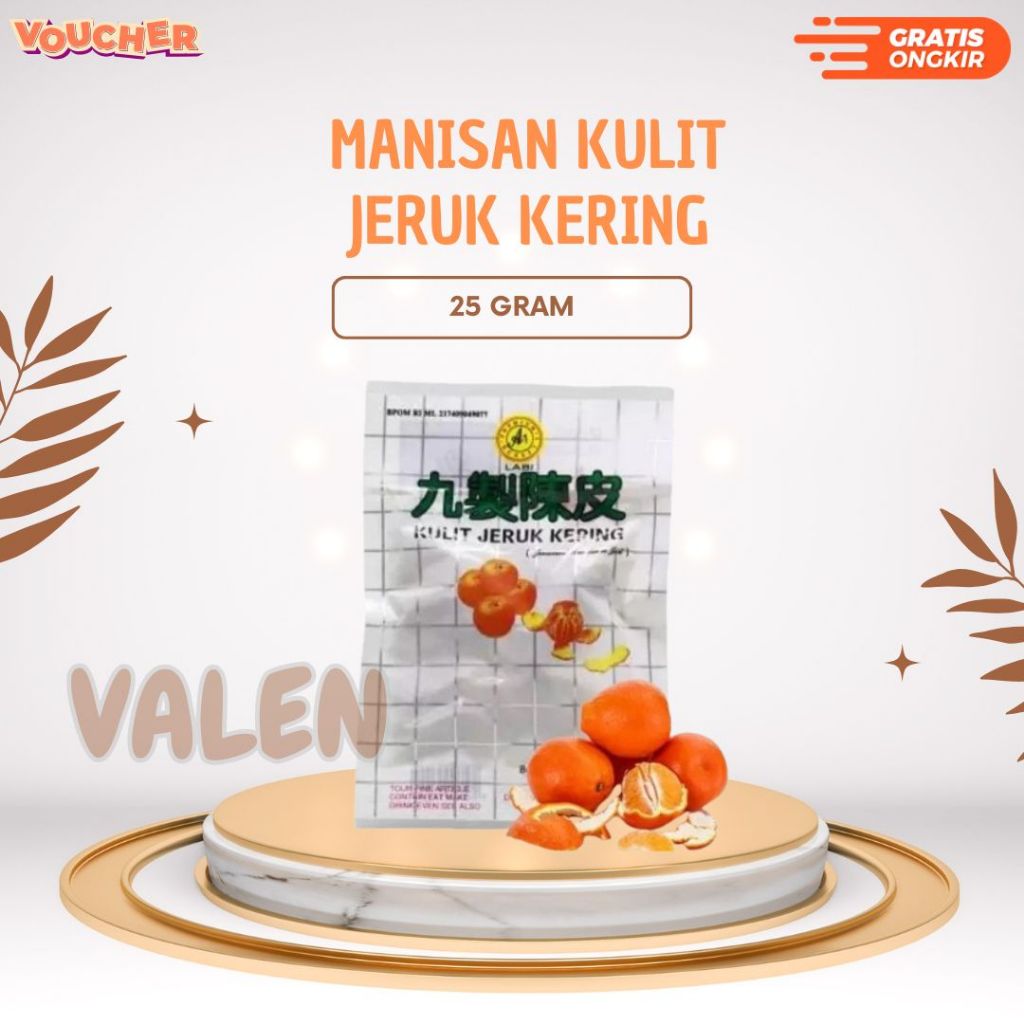 

Manisan Kulit Jeruk Kering 25grm/ Kulit Jeruk Mandarin Kering/ Manisan Kulit Jeruk Asam Manis