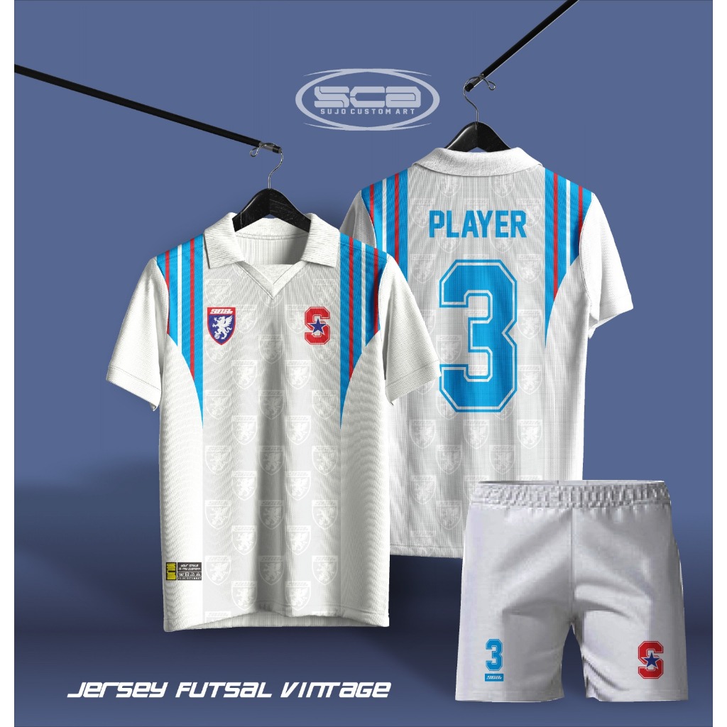 Baju Kaos football/futsal jersey MURAH SATUAN / LUSINAN Custom Nama nomor logo FULL PRINTING 31-38