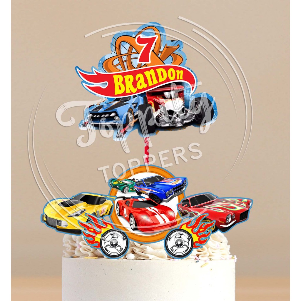 Topper cake kue ulang tahun birthday Hotwheels mobil
