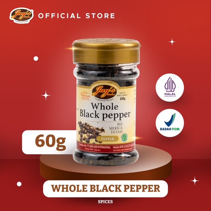 

Jays whole black pepper biji merica hitam 60g