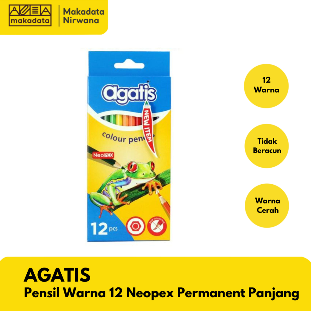 

AGATIS PENCIL/PENSIL WARNA 12 WARNA NEOPEX PERMANENT PANJANG (1 PCS)