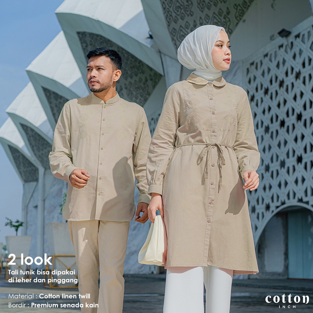 Cotton Inch  Kamila Sarimbit Kemeja Koko Pria Kemeja Tunik Wanita Family Set KODE K9S5