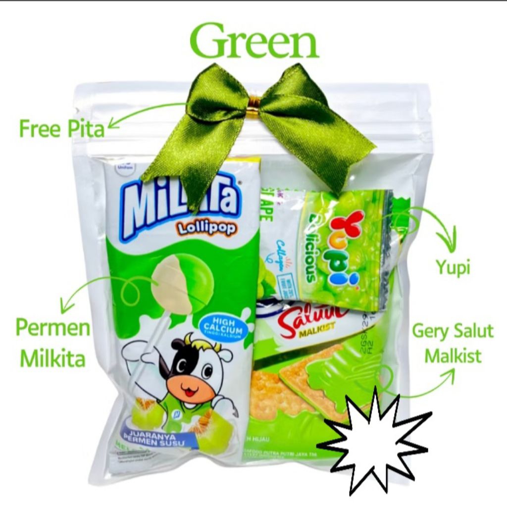 

mini gift snack ultah green
