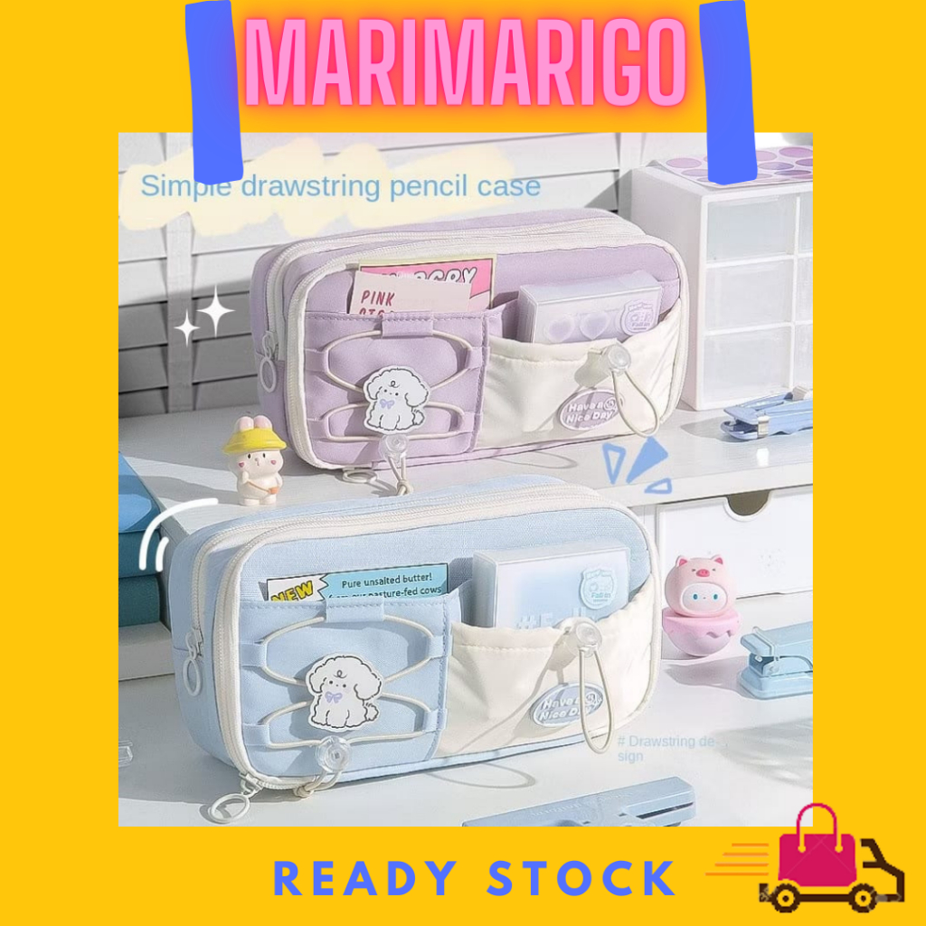 

Kotak Pensil Lucu Tali Kerut Adorable Korean Drawstring Pencil Case Cute Large Capacity Stationery