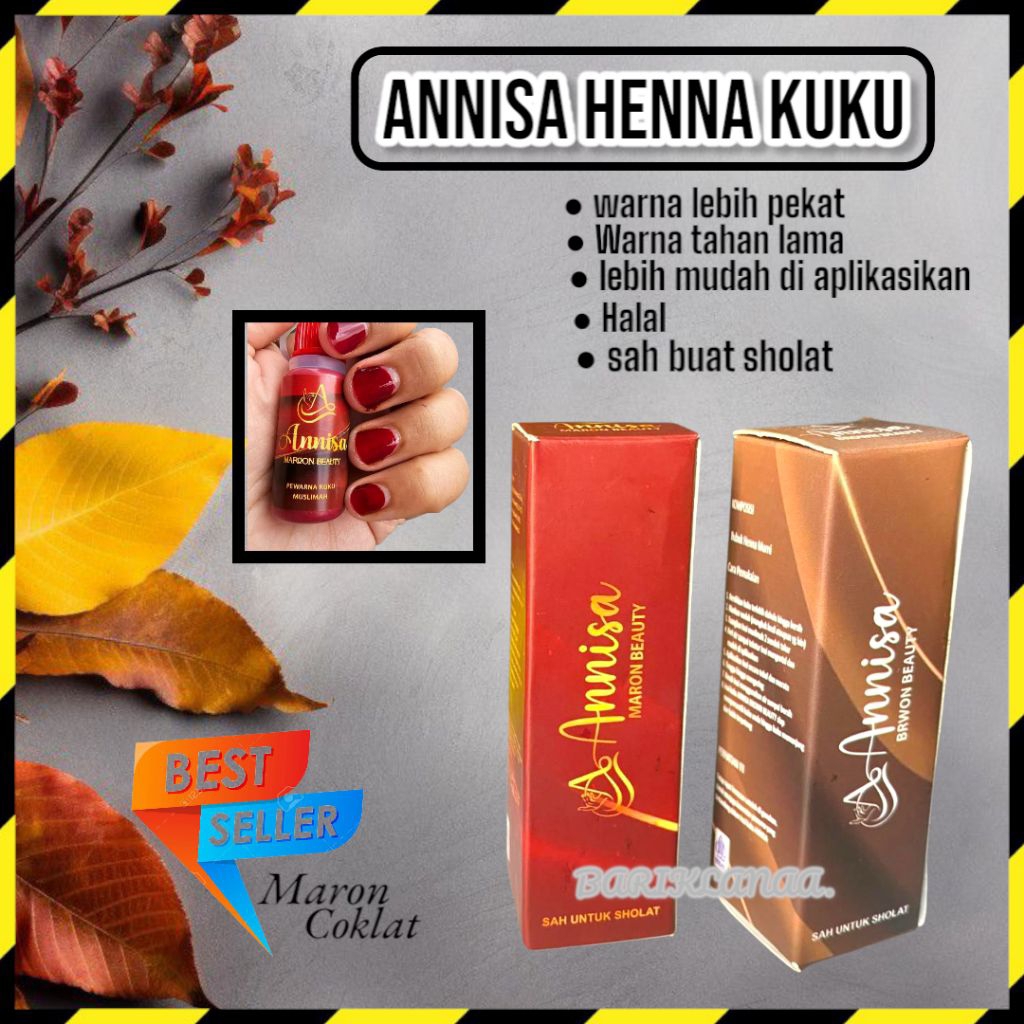 (PAKET MAROON+COKLAT ) ANNISA INAI KUKU /HENNA KUKU ANNISA / HENNA HALAL SAH SHOLAT
