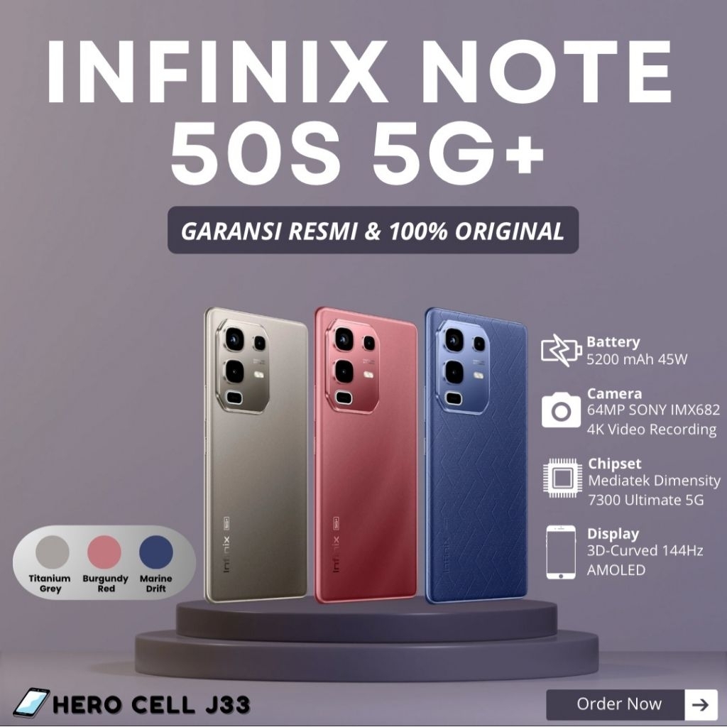 Infinix Note 50S 5G+ 8GB/256GB Garansi Resmi