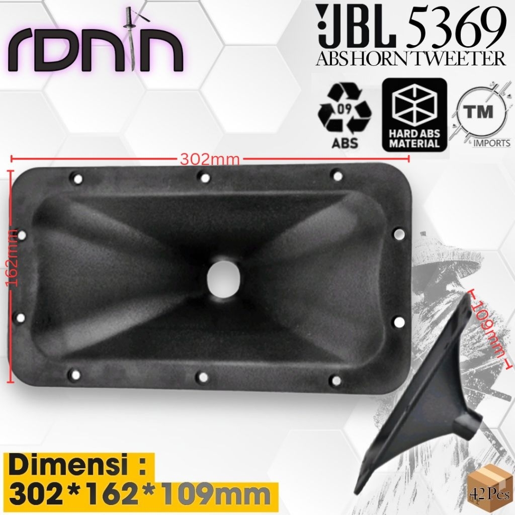 HORN CORONG TWEETER ABS MEREK RONIN MODEL JBL5369 UKURAN 302*162*109mm ORIGINAL IMPOR MATERIAL ABS