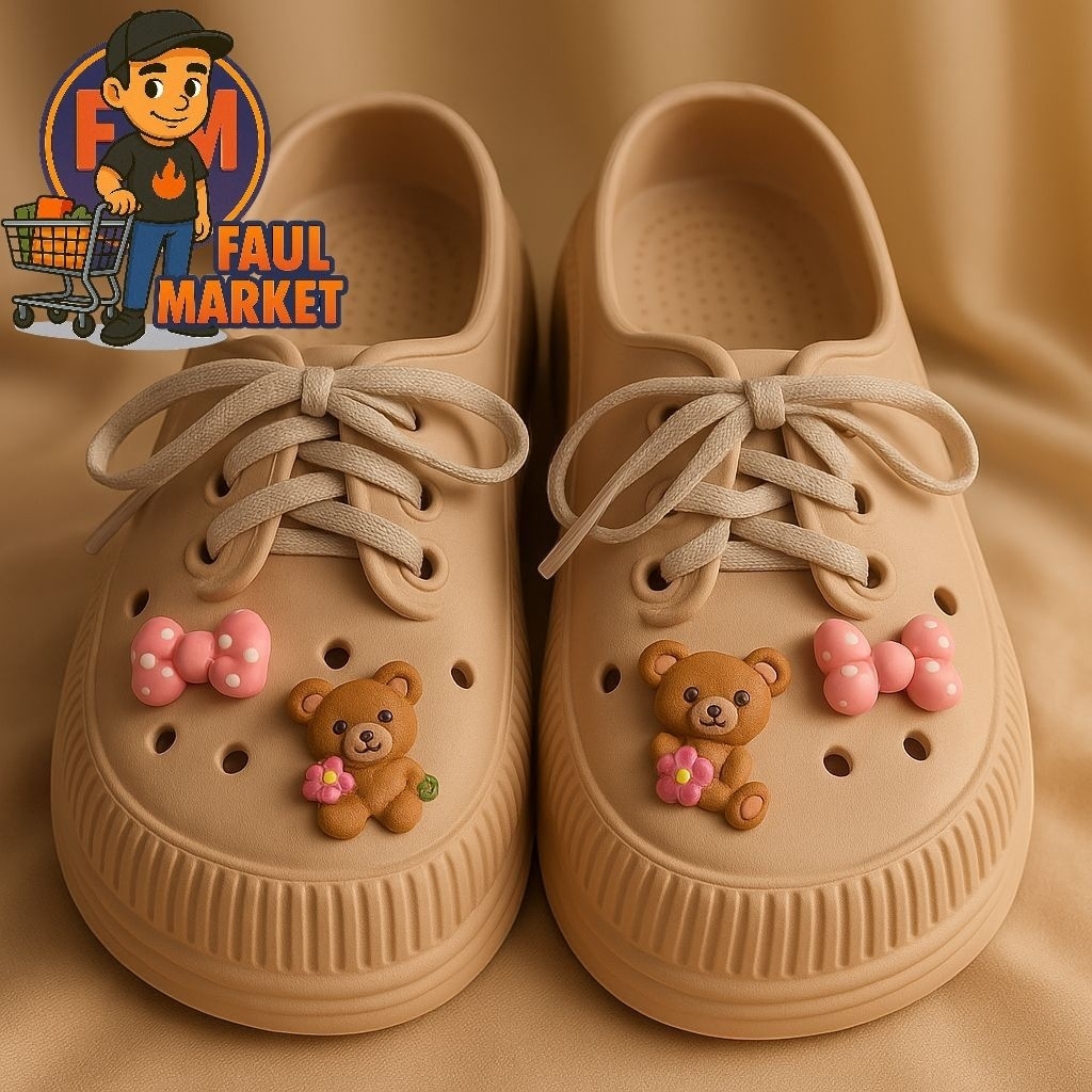 Sandal slop wanita Jelly Sendal Slop Baim Sandal Kodok Slip On Sandal Wedges Anti Air Sepatu Sendal 