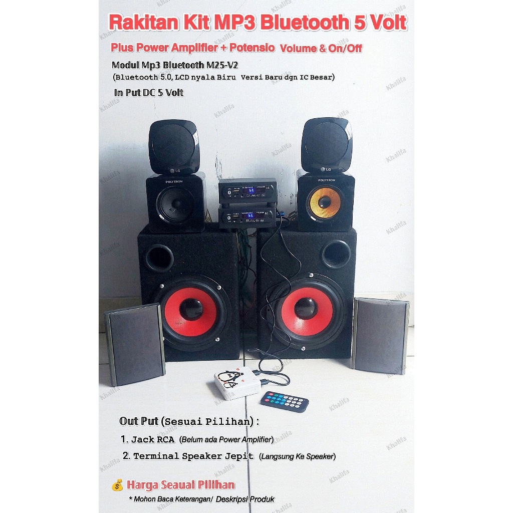 [PAKET HEMAT BIRU] USB 5V Miniatur Kit Mp3 Bluetooth 5.0 Stereo Lengkap Siap Pakai Modul Box Alat Pe