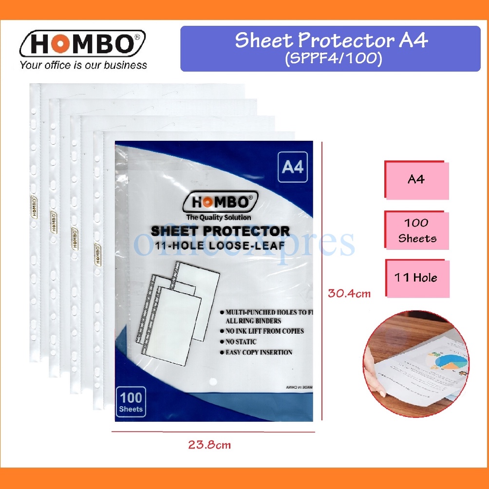 

KODE E95J Sheet Protector A4 Document Protector Plastik Sleeves 1 Lembar PP Pocket