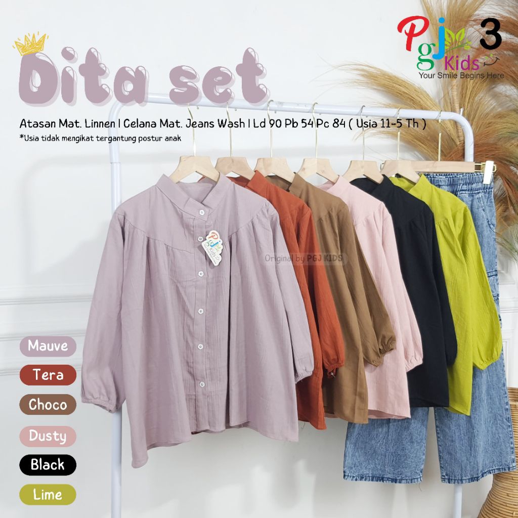DITA SET / SETELAN CELANA ANAK PEREMPUAN TERBARU 2025 / SETELAN CELANA JEANS ANAK PEREMPUAN NYAMAN D