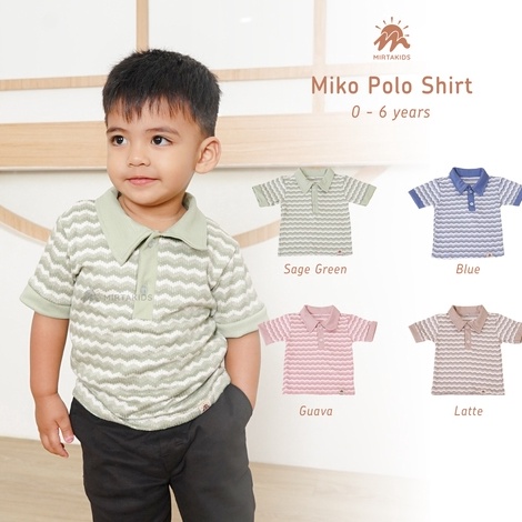 KODE B87A Mirtakids Miko Polo Shirt Anak 6 bulan 6 Tahun  Pattern Knit