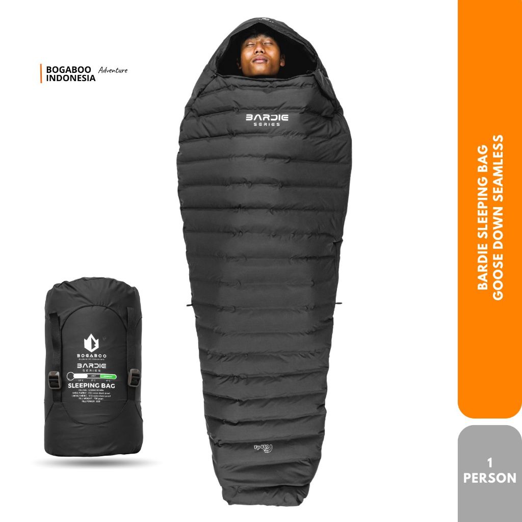 BOGABOO Sleeping bag goose down seamless ASLI BULU ANGSA 100 % FP 850 - slepingbag musim dingin  - S