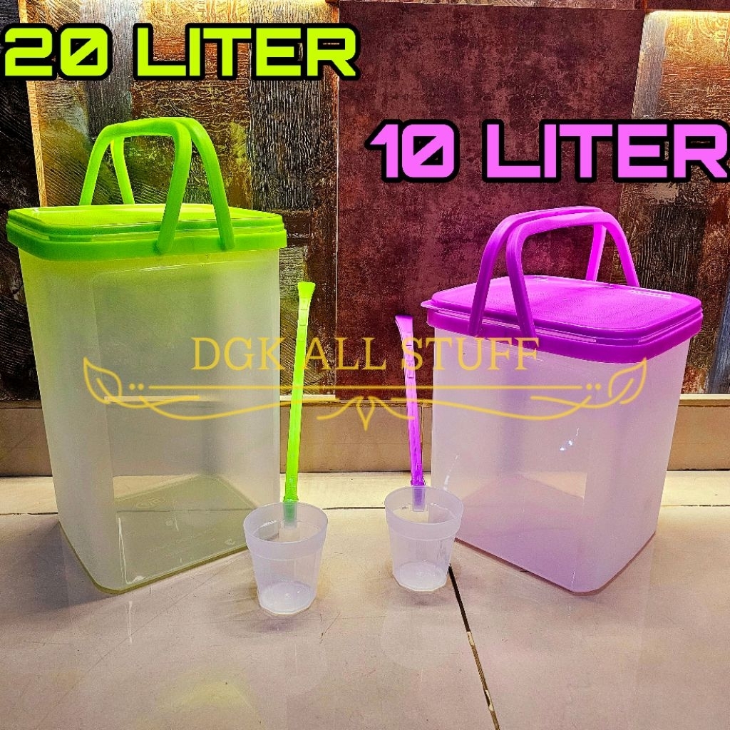 Toples Dispenser Tempat Wadah Aquarium Jualan Air Minum Es Teh Es Buah Sirup Teh Poci Dengan Gratis 