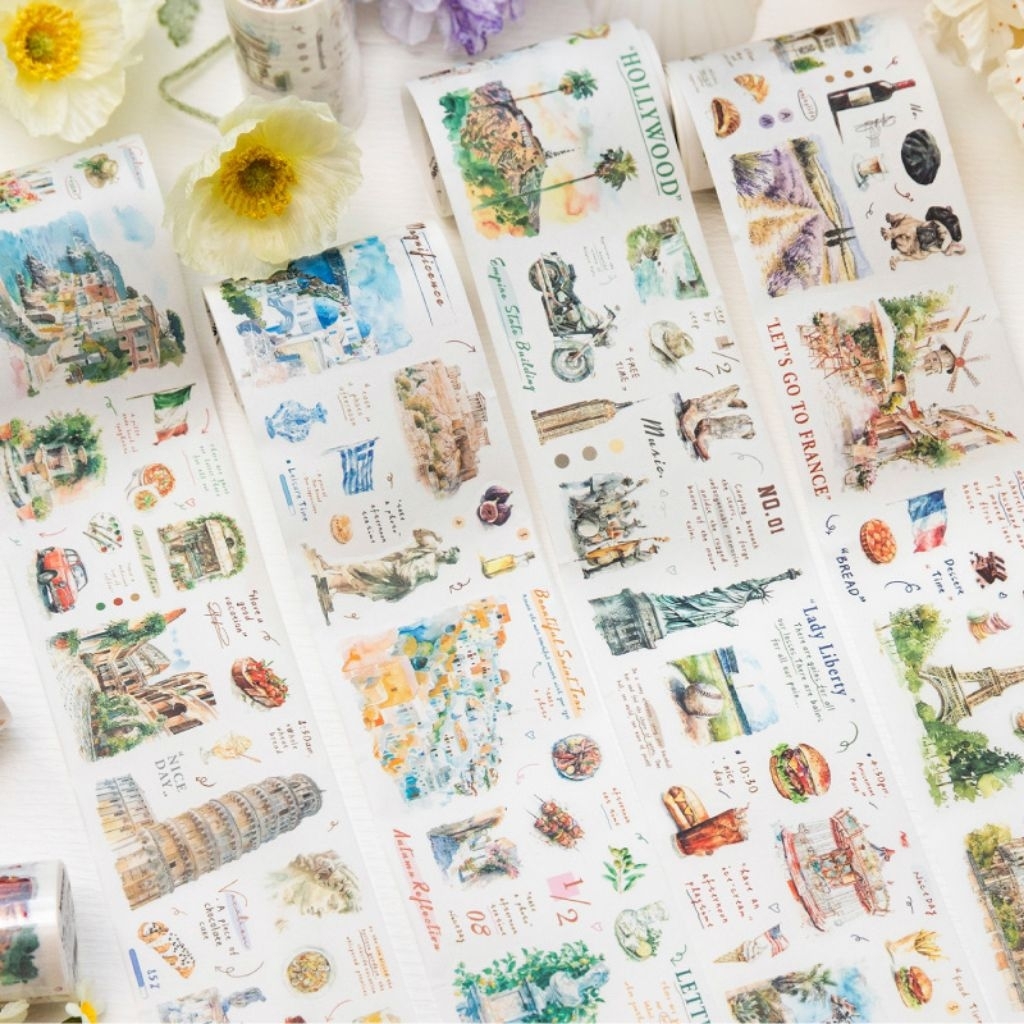 

1 roll washi tape die cut travel Muguang