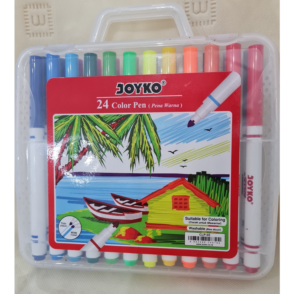

KODE Q57G Joyko Color Pen 2448 Warna Spidol Warna Washable Murah