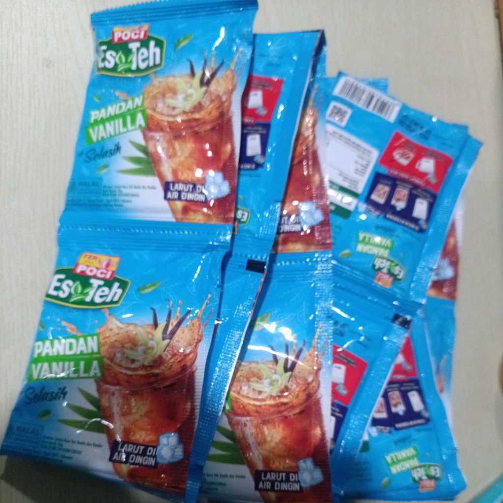 

PROMO MURAH JUAL SATUAN. ES TEH POCI PANDAN VANILLA+SELASIH