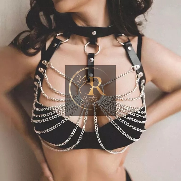 KODE Q62I BUTIKRINDU FLO aksesoris fashion baju rantai chain Body belt harness harajuku choker Hallo