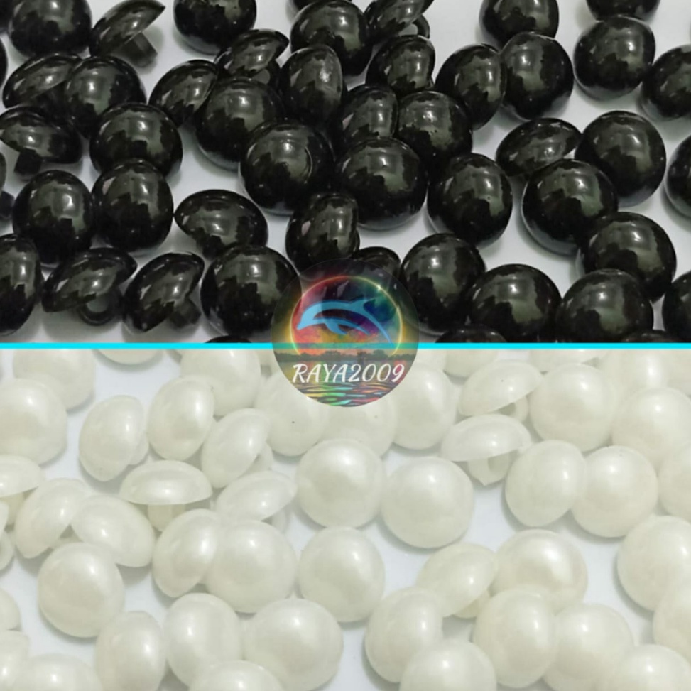 KODE N96O 4 Pcs Kancing jamur mutiara polos timbul ukuran 11 mm 13 mm