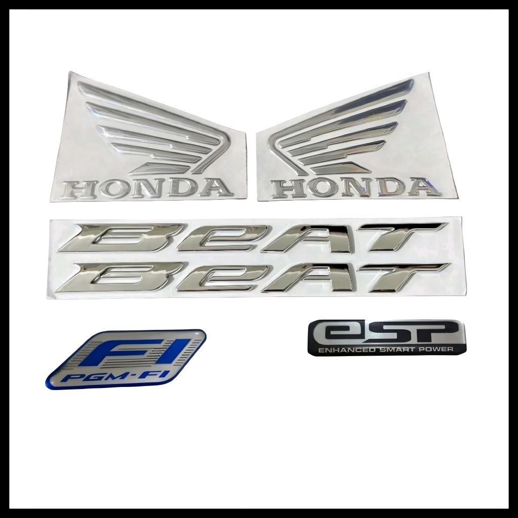 Emblem Honda BEAT DELUXE 2024 tulisan beat warna silver