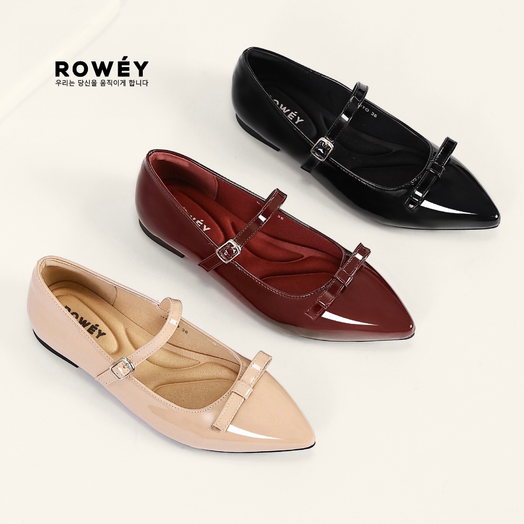 Rowey Sepatu Korea Mary Jane Mewah Flat Shoes Kyoto