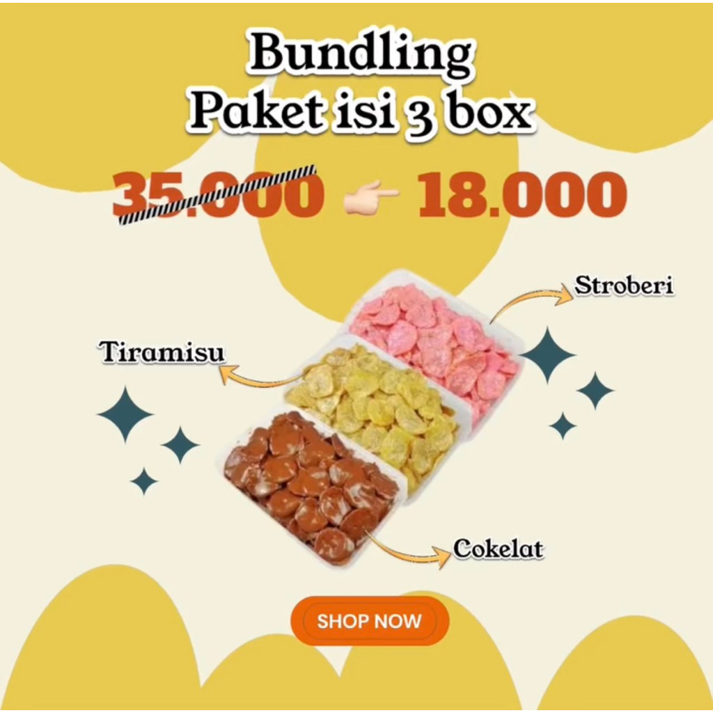 

[ BUNDLING ISI 3] Keripik pisang lumer 500ml/isi 3