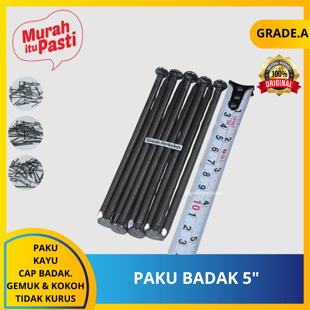 PAKU BADAK ECER +-250gr/1/4kg - paku eceran paku kayu 1" -5" inch - paku biasa. [A][#PAKU]