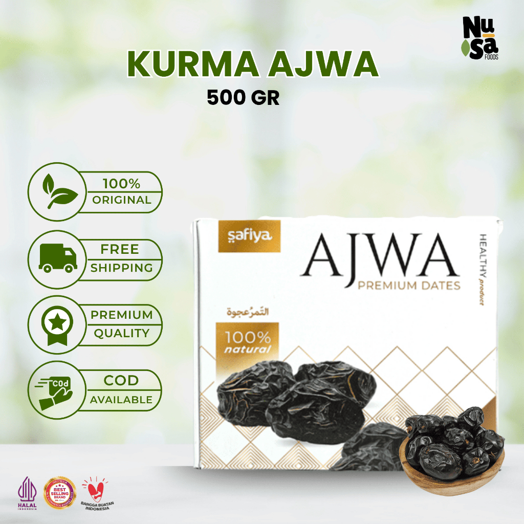 

Kurma Ajwa Safiya 500 Gram Asli Madinah Kurma Nabi Premium Quality