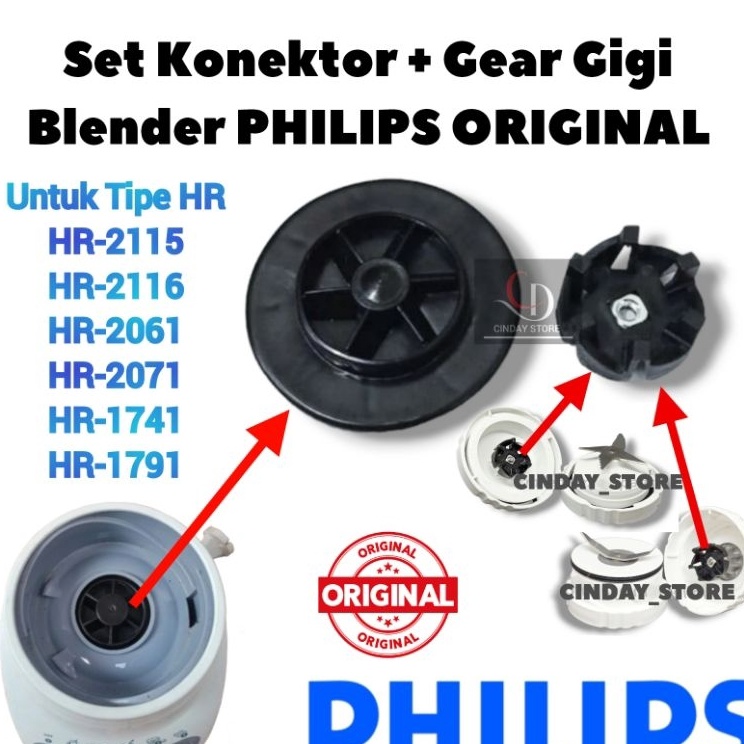 SET KONEKTOR  GEAR GIGI BELNDER MESIN BLENDER PILHIP ORIGINAL HR2115 HR2116 HR261 HR271 HR268 HR1741